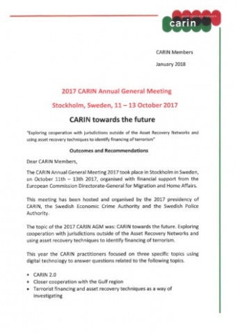 Letter CARIN Contacts 2017 Recommendations